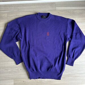 Bogner Sweater Mens Large Purple Crewneck Pullover Acrylic Wool Vintage L‎